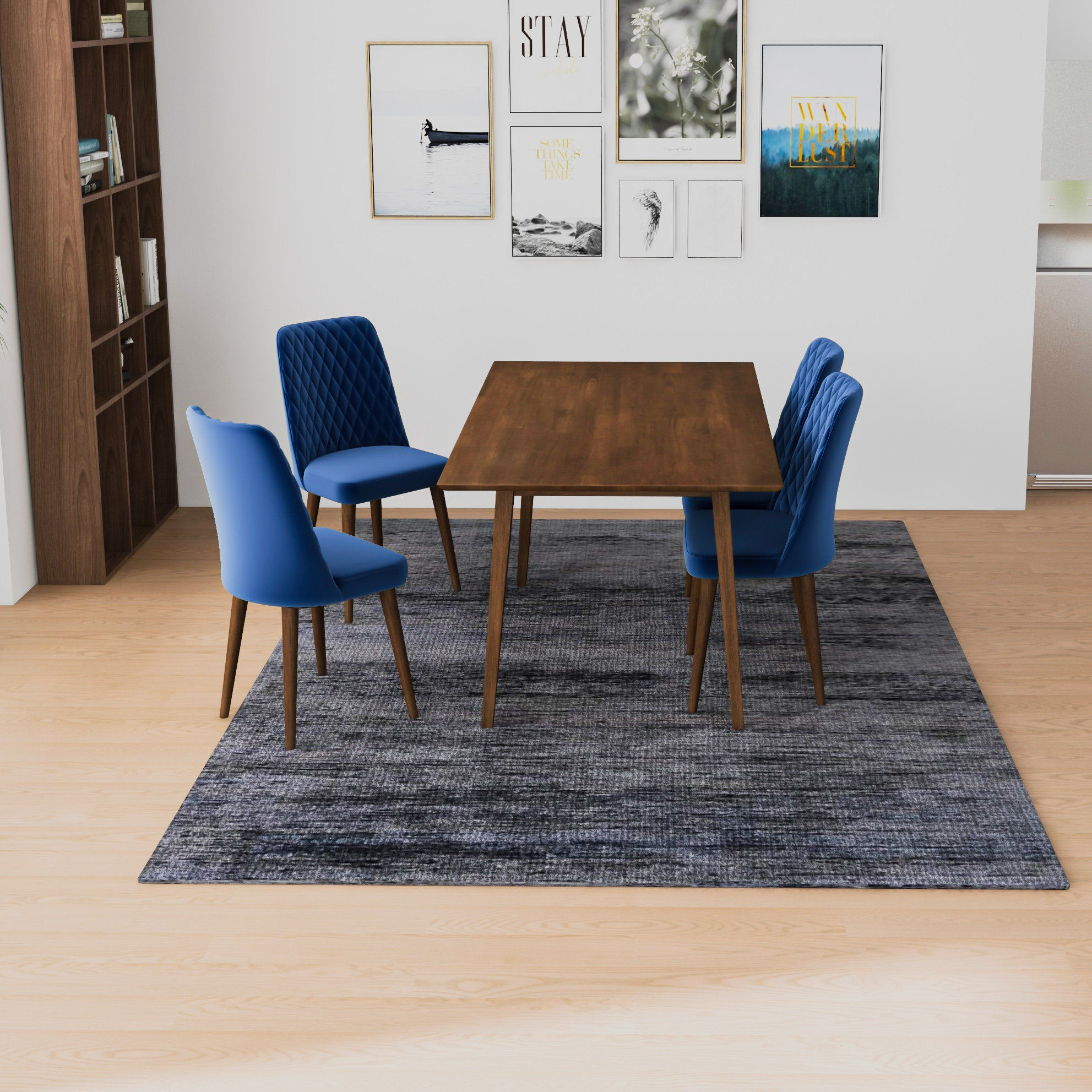 Set of 4 velvet dining chairs hotsell